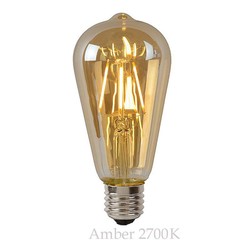 LED carbon filament lamp long dimmable 5W amber or transparent