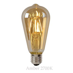 LED carbon filament lamp long dimmable 5W amber or transparent