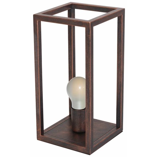 Fantasia Kago table lamp, rustic, metal base, old copper, E27 socket, height 40.5 cm, bulb not included