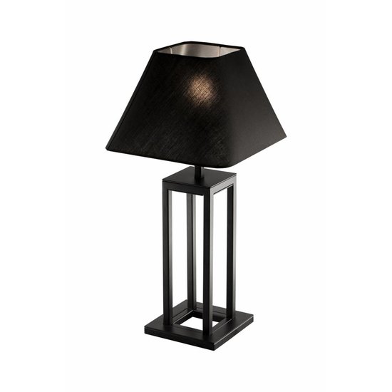 Fantasia Kago lampe de table noire E27, pied métal 150 x 150 x 410 mm, ampoule et abat-jour non compris