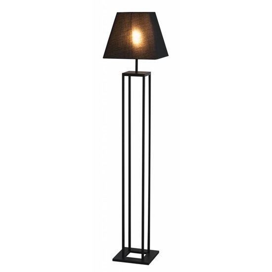 Fantasia Stehlampe im rustikalen Stil, mattschwarzes Metall, E27-Fassung, Höhe 125 cm, ohne Leuchtmittel und Schirm