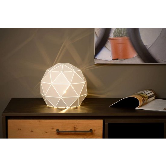 Lampe de table ambiance noir-doré ou blanc 25 cm Ø