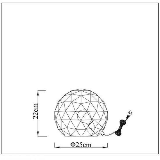 Lampe de table ambiance noir-doré ou blanc 25 cm Ø