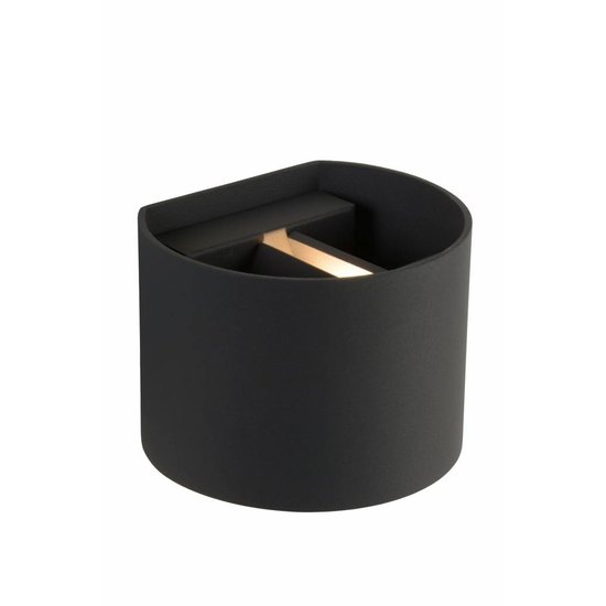 Up down wandlamp zwart goud, wit , grijs, goud messing, koffieLED 4W afgerond