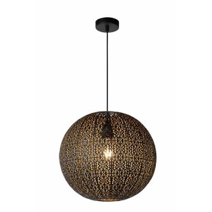 Lámpara colgante estilo marroquí oro negro 38,5cm Ø E27