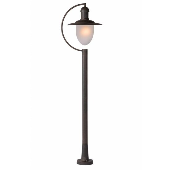 Lampadaire extérieur avec verre, noir, rouille, 1,1m H