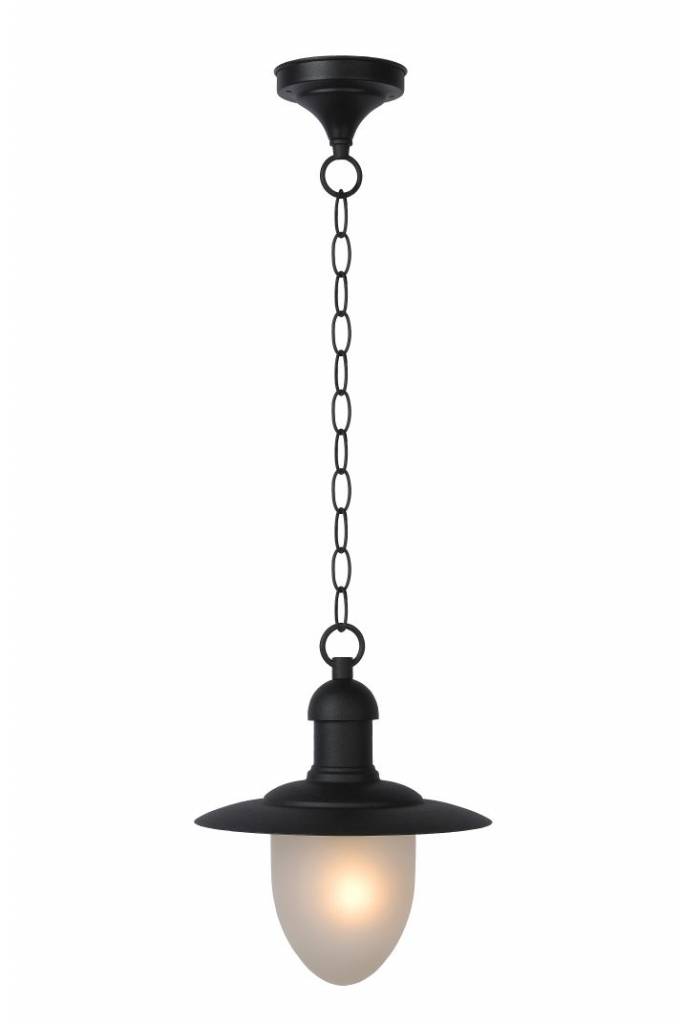 Lámpara colgante de exterior cristal, negro, oxidado, E27