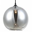 Fantasia Rogodo hanglamp, bolvormige kap gerookt glas Ø30cm, mat zwart ophangsysteem, fitting E27, lamp niet inbegrepen