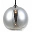 Fantasia Rogodo pendant light, smoked glass sphere shade Ø30cm, matte black suspension, E27 fitting, bulb not included