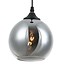 Fantasia Rogodo glazen hanglamp met bolvormige kap in smoke grey, Ø 15 cm, fitting E14