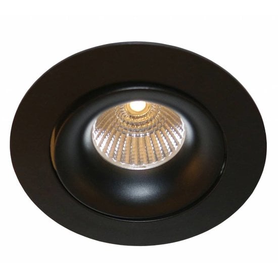 Fantasia Tetiz recessed spotlight, black aluminium, 105 mm diameter, for GU10 or separate LED module