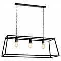 Hanging lamp black or rust rural E27x3 1000mm long