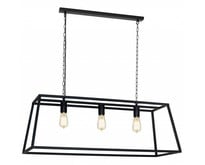Fantasia Kago Hängelampe, schwarz, ländlicher Stil, E27x3, 100 cm breit, Stahl, IP20, ohne Leuchtmittel