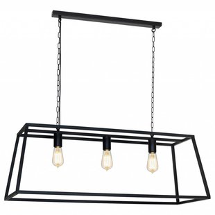 Hanging lamp black or rust rural E27x3 1000mm long