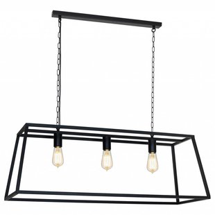 Hanglamp zwart of roest landelijk E27x3 1000mm lang