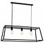 Fantasia Kago suspension noire rustique, E27x3, 100 cm de large, acier, IP20, ampoules non incl.