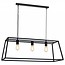 Hanging lamp black or rust rural E27x3 1000mm long