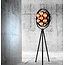 Staande lamp industrieel design 2040mm zwart E27x7