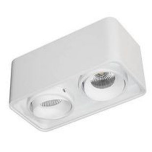 Plafón 2x10W LED orientable cuadrado 195mm W