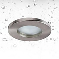 Round recessed spotlight with GU10 fitting, IP65 waterproof, aluminium housing in chrome, 82mm diameter, 139mm height, bulb not included