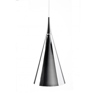 Lámpara colgante diseño cónico cromo, blanco, negro 430mm H