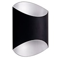 Indigo Glam wall lamp, oval design, up-down light, 250 x 200 x 108 mm, 12W LED module built-in, aluminum, black-silver