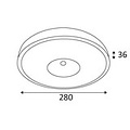 Outdoor ceiling light LED design round 280mm diameter 30W