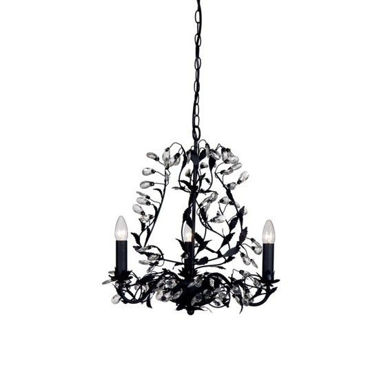 Chandelier pendant light black rusty beige white grey E14x3