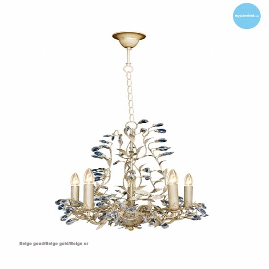 Hanglamp kroonluchter zwart, wit, roest, beige, grijs E14x5