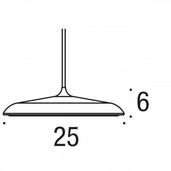 Artist 25 suspension LED ronde, argent, dimmable – 250mm Ø, module LED 14W, 1000 lumens, 2700K, IP20
