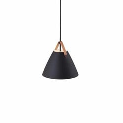 Suspension Strap 27 scandinave noire, métal et verre Ø27cm