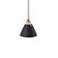 Nordlux Strap 27 pendant lamp Scandinavian black, metal and glass, Ø27 cm, leather strap, E27 fitting