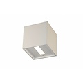 Wall lamp LED white/aluminium/black square up and down 102mm 4W