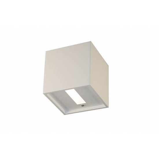 Wall lamp LED white/aluminium/black square up and down 102mm 4W
