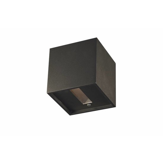 Wandleuchte LED weiß/aluminium/schwarz quadratisch oben und unten 102mm 4W