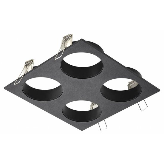 Square recessed spot for 4 GU10 spots with different white finishes