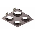 Square recessed spot for 4 GU10 spots with different white finishes