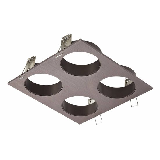 Square recessed spot for 4 GU10 spots with different white finishes