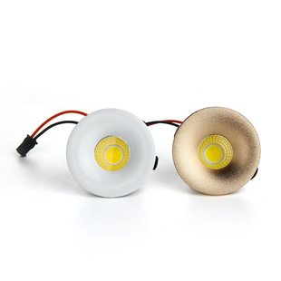 Mini spot LED 32mm corte/50mm Ø blanco, dorado y negro