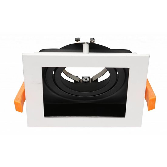 Foco cuadrado blanco, negro, dorado GU10