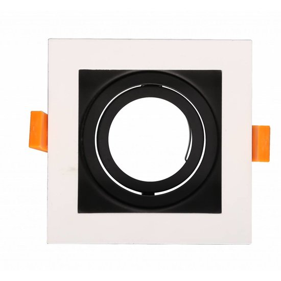 Foco cuadrado blanco, negro, dorado GU10