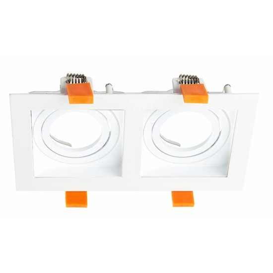 Foco empotrable doble blanco, negro, dorado GU10