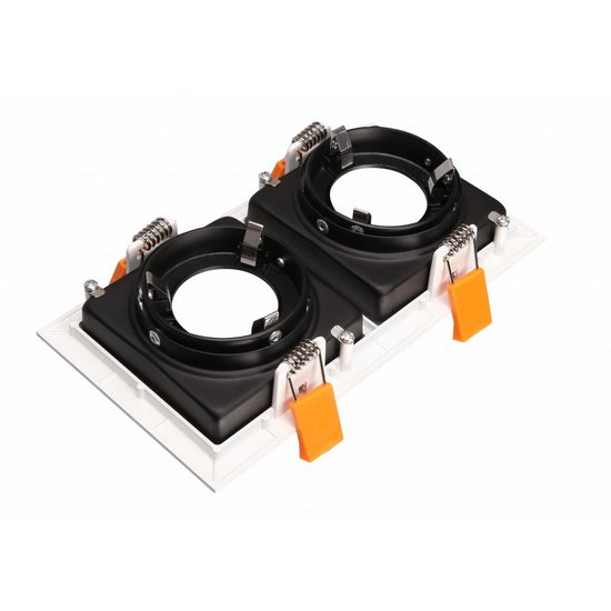 Foco empotrable doble blanco, negro, dorado GU10