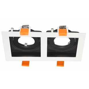 Dubbele inbouwspot wit, zwart, goud GU10