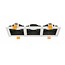 3 recessed lighting black, white, gold GU10