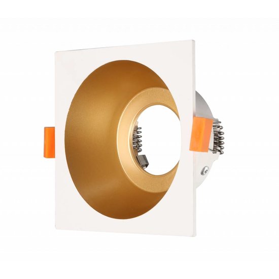 Spot Schwarzgold Weißgold Quadrat GU10