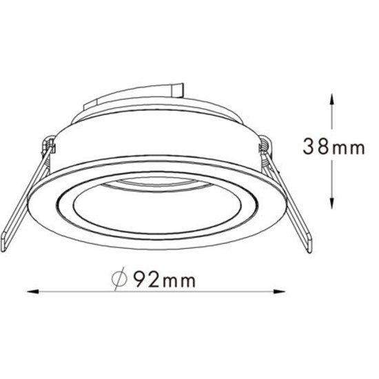 Recessed spotlight gold with black or completely black with GU10