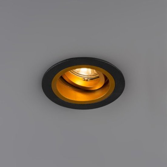 Foco empotrable dorado con negro o completamente negro con GU10
