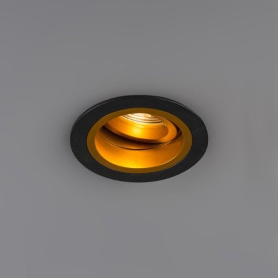 Foco empotrable dorado con negro o completamente negro con GU10