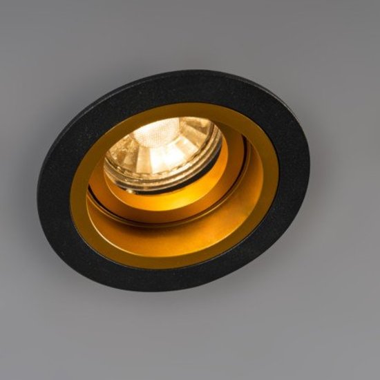 Foco empotrable dorado con negro o completamente negro con GU10
